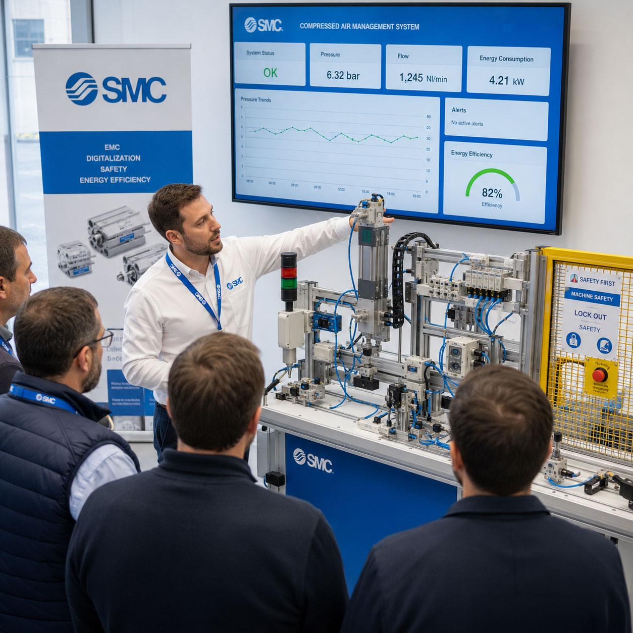 Demostració de solucions SMC per a automatització i aire comprimit